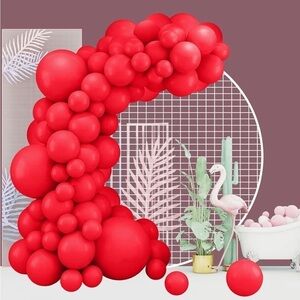 UniStylar Red Balloons Garland Arch Kit 100Pcs 5/10/12/18”Latex Balloons